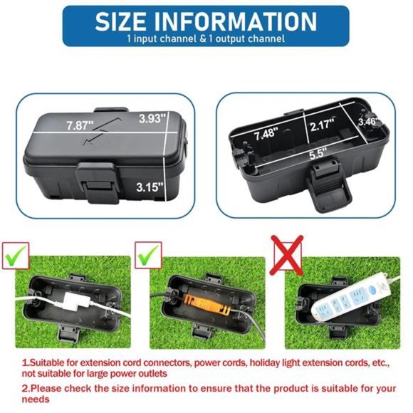 1PCS Weatherproof Electrical Connection Box, Outdoor Electrical Box, Black - Picture 3 of 6